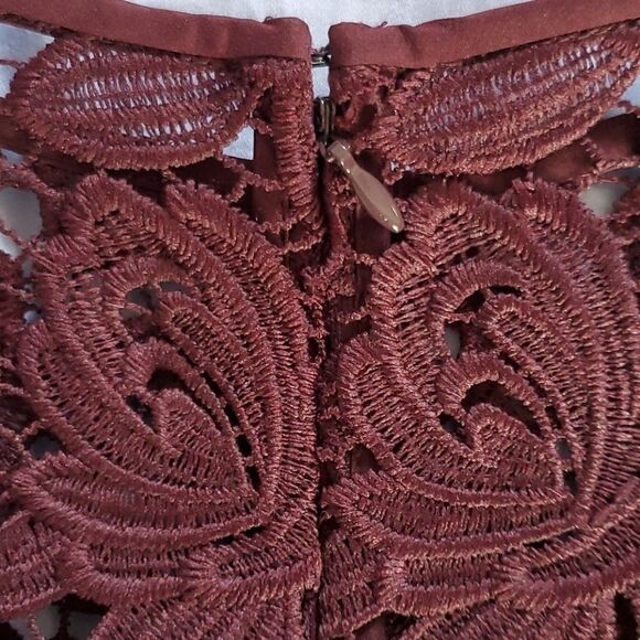 Loft Maroon Floral Lace Dress - Picture 10 of 14